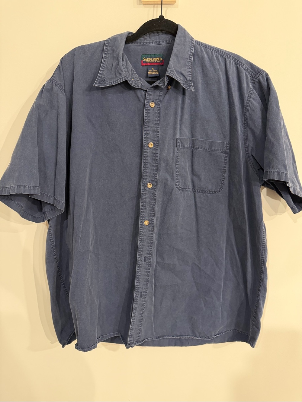 Vintage Saddlebred Blue Short-Sleeve Button-Up Shirt